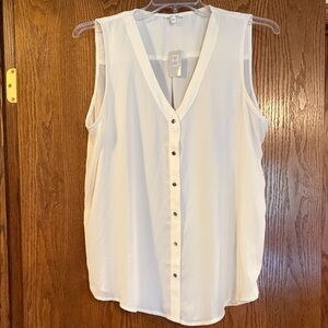Women's Cream Sleeveless Blouse